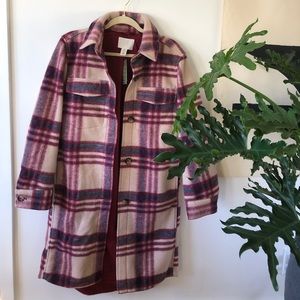 H&M plaid coat
